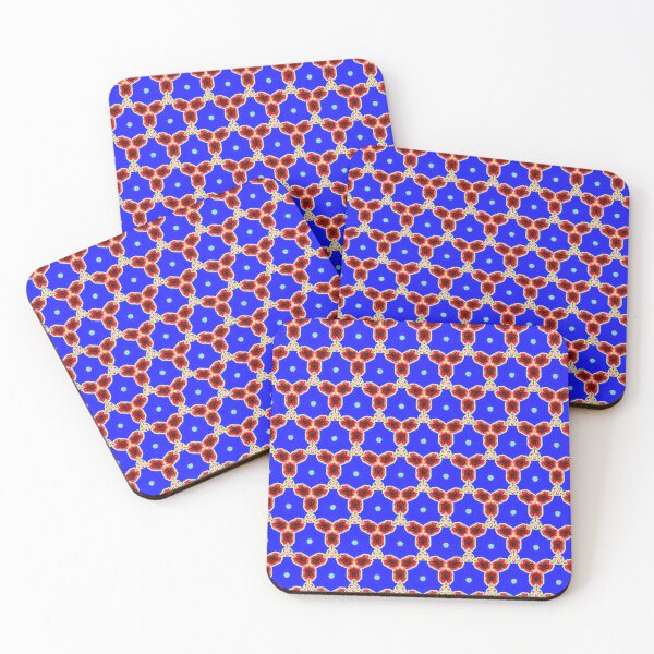 Item preview, MOUCHARABIEH 10 pattern oriental triangles petale psychedelic electric royal blue red black designed and sold by dragonemma.