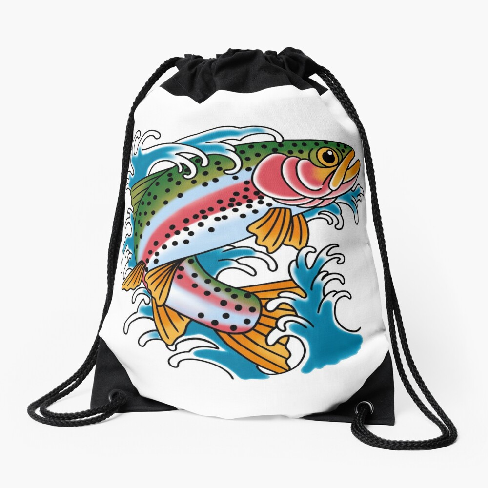Trout fish  Drawstring Bag