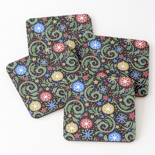 Item preview, Christmas Holiday Print with Ornaments and Stars designed and sold by JoniandCo.