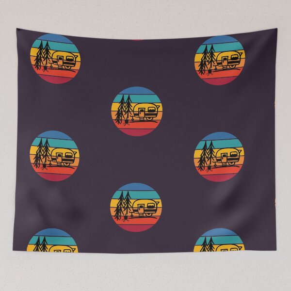 Item preview, Rainbow Sunset Camper Camping Love Retro design designed and sold by doodabobs.