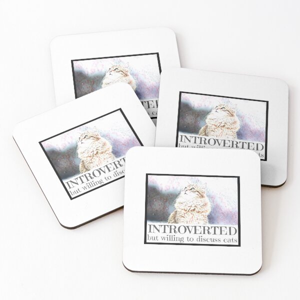 Item preview, Introverted but willing to discuss cats benefit art: all profit donated to animal shelters designed and sold by seekingclarity.