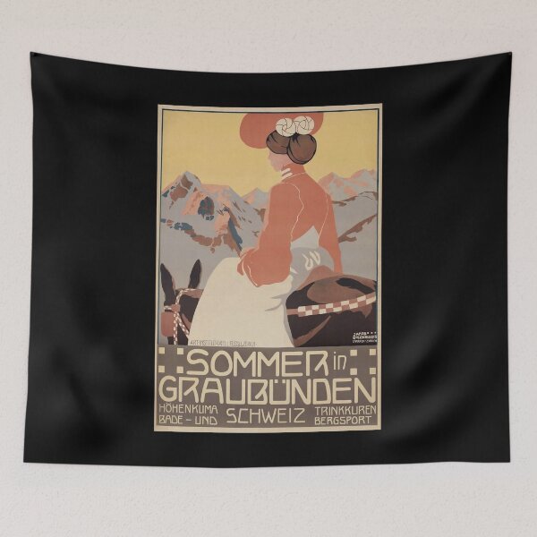 Item preview, retro classic Sommer in Graubuenden poster designed and sold by CorasPosters.