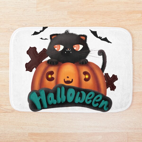 Item preview, Halloween Black Cat Cute Pumpkin designed and sold by Cat2D.