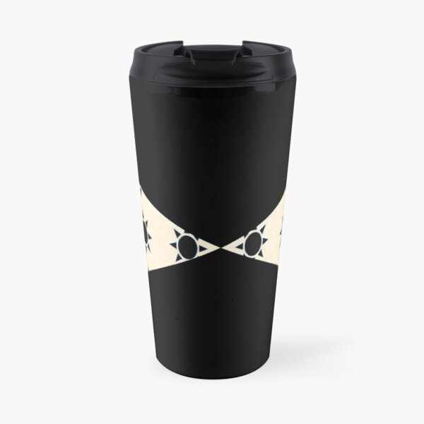 Black Diamond Pattern on Ivory Background Travel Mug