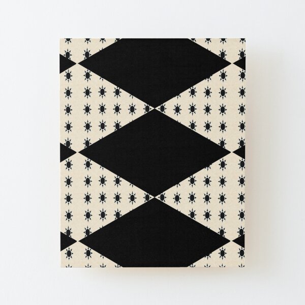 Black Diamond Pattern on Ivory Background Wood Mounted Print