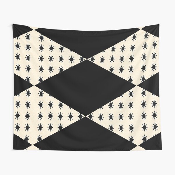Black Diamond Pattern on Ivory Background Tapestry