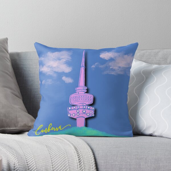 Canberra Telstra Tower - paper cut brights Throw Pillow