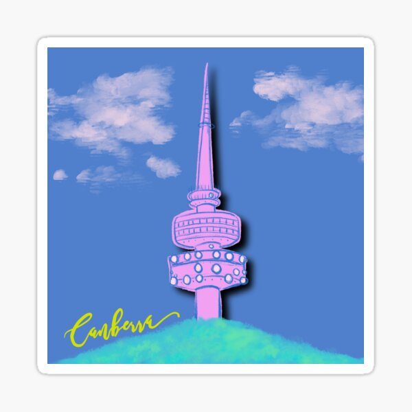 Canberra Telstra Tower - paper cut brights Sticker