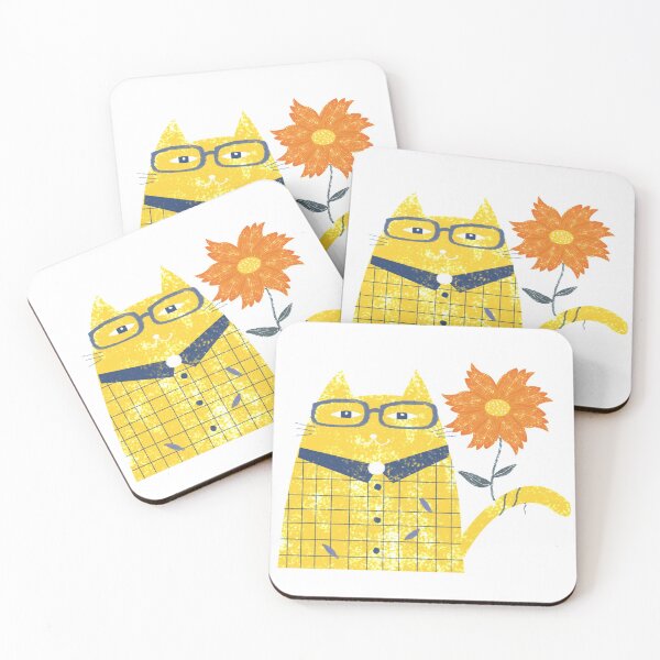 Item preview, Nerd Cat with flower designed and sold by Cat2D.