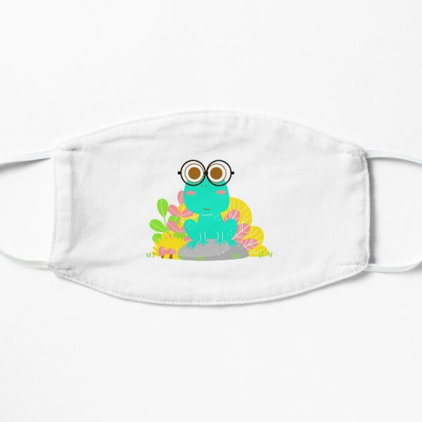 Cute Glasses Frog Flat Mask