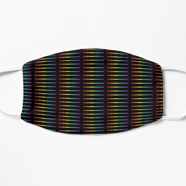 LGBT thin subtle modern rainbow flag on black Gay Lesbian Bisexual Pride pattern HD HIGH QUALITY ONLINE STORE Flat Mask