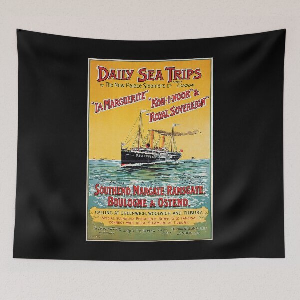 Item preview, retro classic Daily Sea Trips poster designed and sold by CorasPosters.