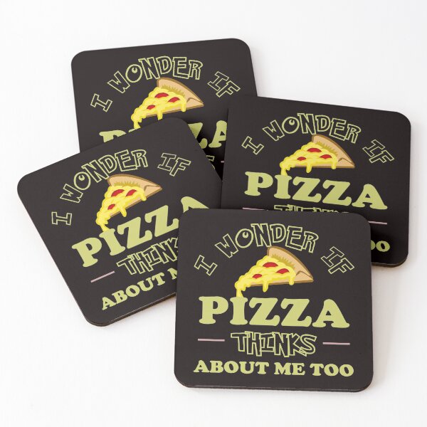 Item preview, I Wonder If Pizza Thinks About Me Too - Funny Pizza and Text Memes Gift designed and sold by leo121687.