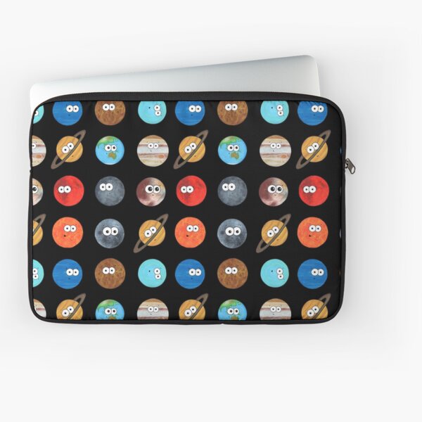 Cute Planet Polka Dot - On Black Laptop Sleeve