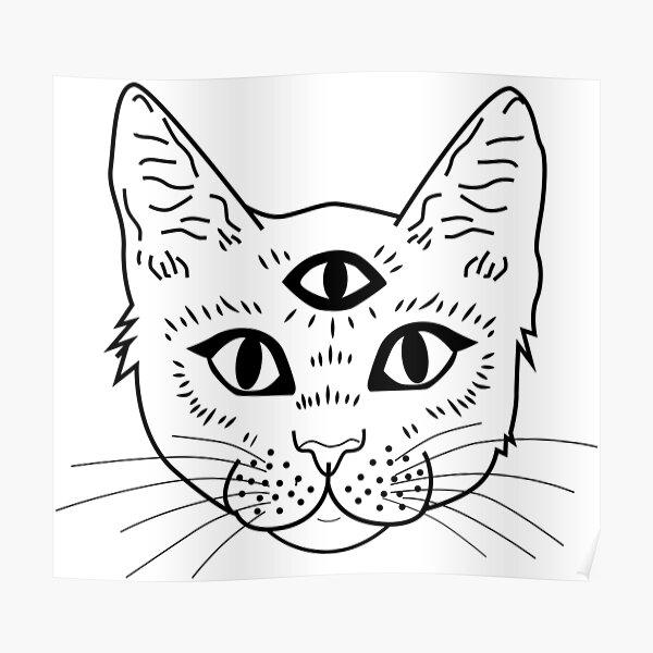 Posters Sur Le Theme Chat C3 A0 Trois Yeux Redbubble