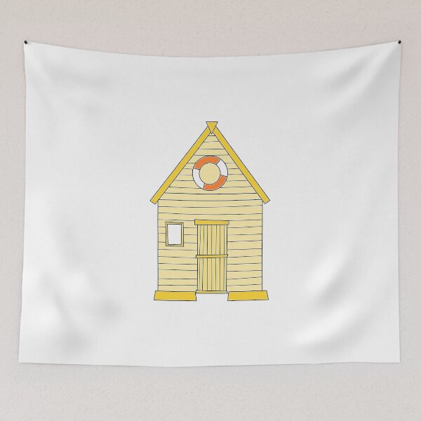 Item preview, Yellow Beach Hut drawing designed and sold by Bojkiw.