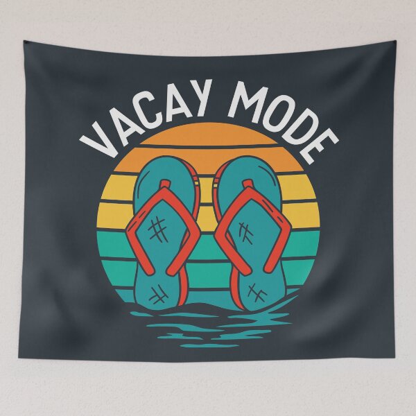 Item preview, Vacay Mode | Fun Flip Flop Vacation Emblem designed and sold by SLAG-Creative.