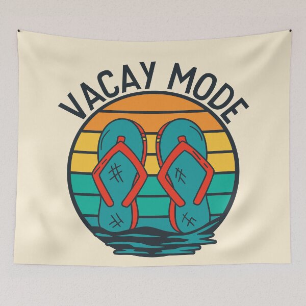 Item preview, Vacay Mode | Fun Flip Flop Vacation Emblem designed and sold by SLAG-Creative.