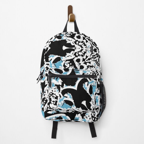 Item preview, Black And White Hexagon Symbol With Blue Accents designed and sold by SpieklyArt.