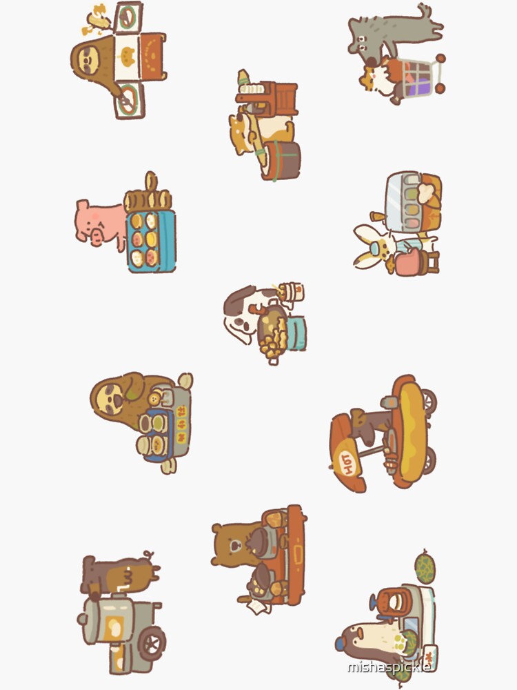 "Animal Restaurant Sticker Set Booth Owners Set 3" Sticker for Sale