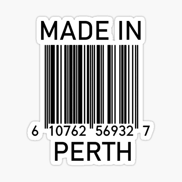 Item preview, Made in Perth barcode  designed and sold by naturists.