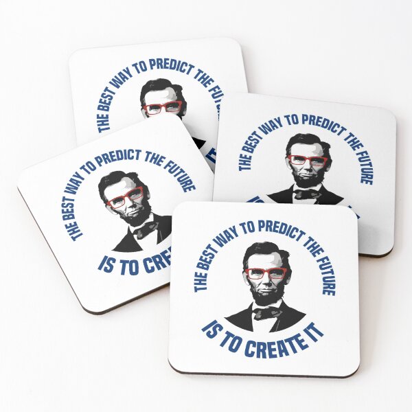 Aperçu de l'œuvre Abe Lincoln - La meilleure façon de prédire l'avenir est de le créer - Citation - Rouge Blanc Bleu créée et vendue par Nick Starn.