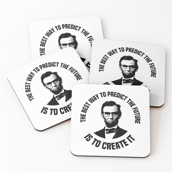 Aperçu de l'œuvre Abe Lincoln - La meilleure façon de prédire l'avenir est de le créer - Citation - Noir et blanc créée et vendue par Nick Starn.