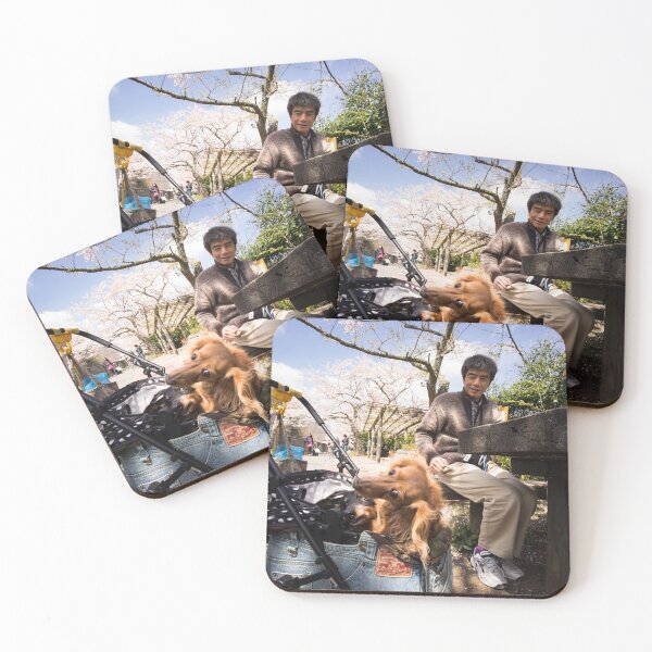 Item preview, Sausage dog hanami celebration - Sakura - Hakone Japan designed and sold by Norman Repacholi | Keystone Photography.