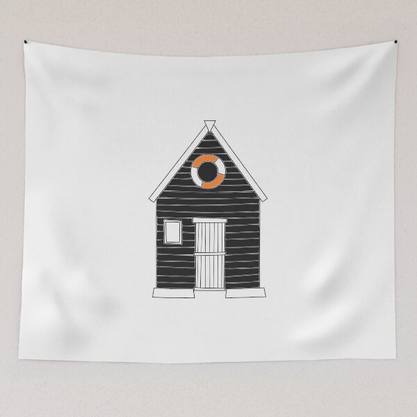 Item preview, Black Beach Hut drawing designed and sold by Bojkiw.