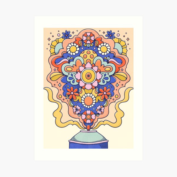 Floral Spray Paint Art Print