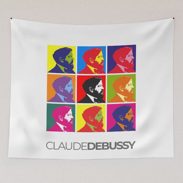 Item preview, Claude Debussy pop-art portrait poster designed and sold by CMYKStudio.