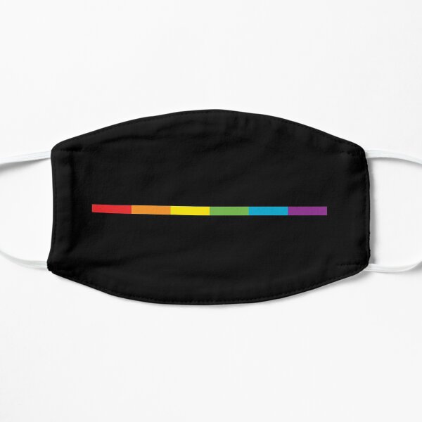 LGBT delgada, sutil, moderna, bandera del arco iris en negro Gay Lesbian Bisexual Pride Mascarilla plana