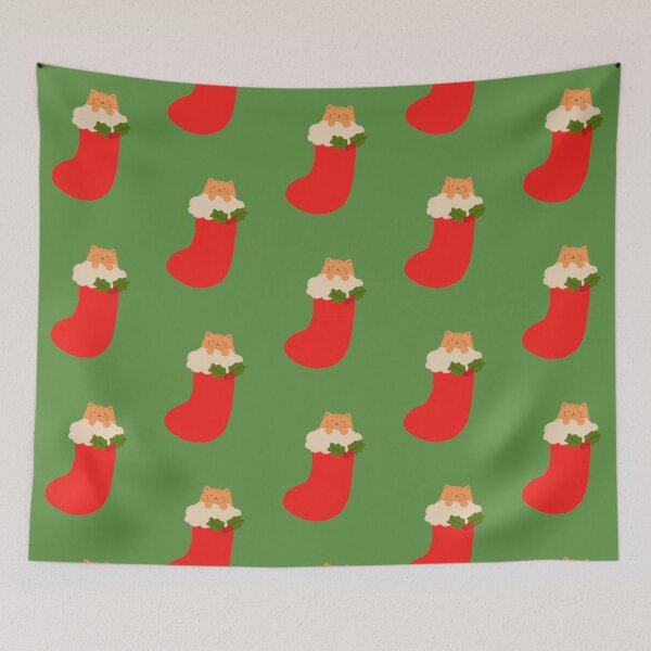Item preview, Christmas Stocking with Cat designed and sold by ViolettLight.