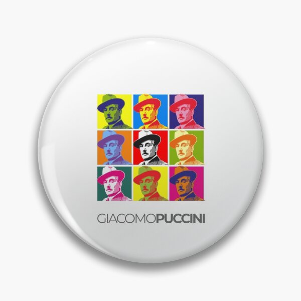 Item preview, Giacomo Puccini pop-art portrait poster designed and sold by CMYKStudio.