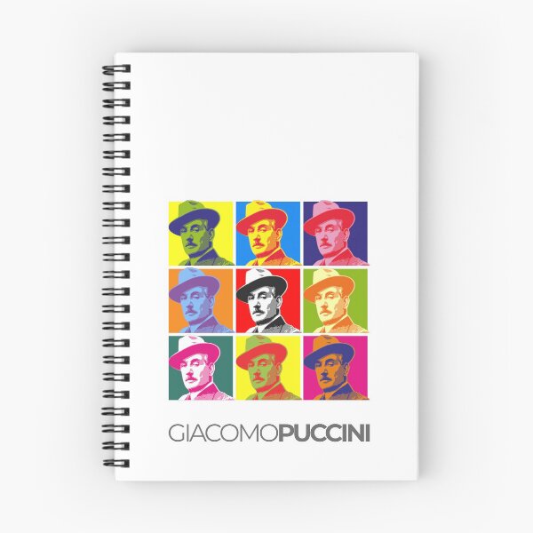 Item preview, Giacomo Puccini pop-art portrait poster designed and sold by CMYKStudio.