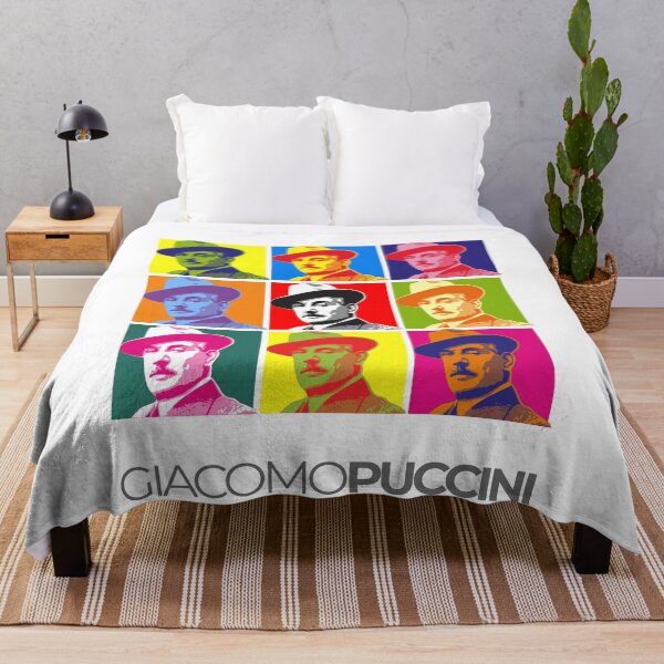 Item preview, Giacomo Puccini pop-art portrait poster designed and sold by CMYKStudio.