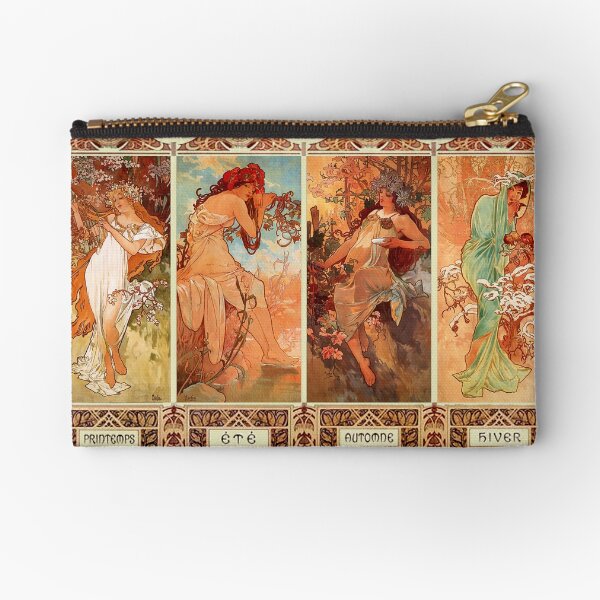 signer chaque saison individuelle. Il a dessiné un cadre de style vintage élaboré typique de cette époque enveloppant les quatre saisons avec des lettres françaises Pochette