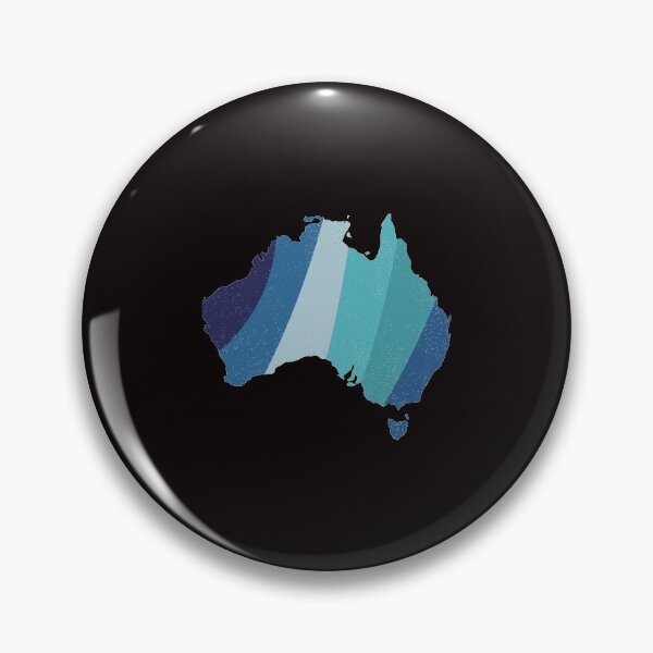 Item preview,  Australia Map Vintage distressed retro blue rainbow Country Outline stripes designed and sold by twicetrader.