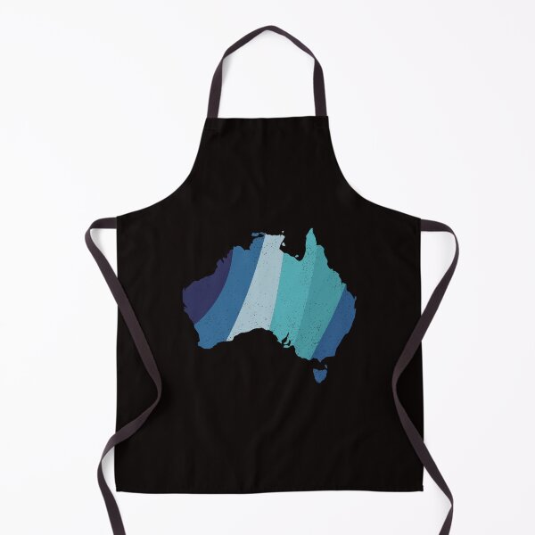 Item preview, Australia Map Vintage distressed retro blue rainbow Country Outline stripes designed and sold by twicetrader.