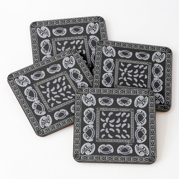 Item preview, Black Square pattern bandanna style 112820 designed and sold by mandalafractal.