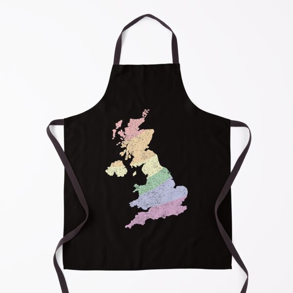 Item preview, United Kingdom Map LGBT pride Pastel Vintage distressed rainbow Country Outline stripes designed and sold by twicetrader.