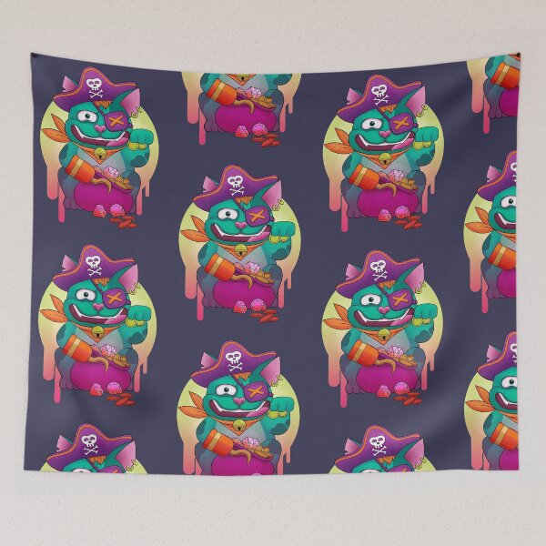Item preview, Psychedelic Fortune Cat - Pirate designed and sold by psychedelious.