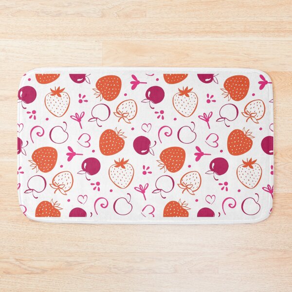 Item preview, Strawberry and Cherry seamless pattern. Pink orange berries on white background. Vector illustration for kids, adult, caffee, home designed and sold by Olgus.