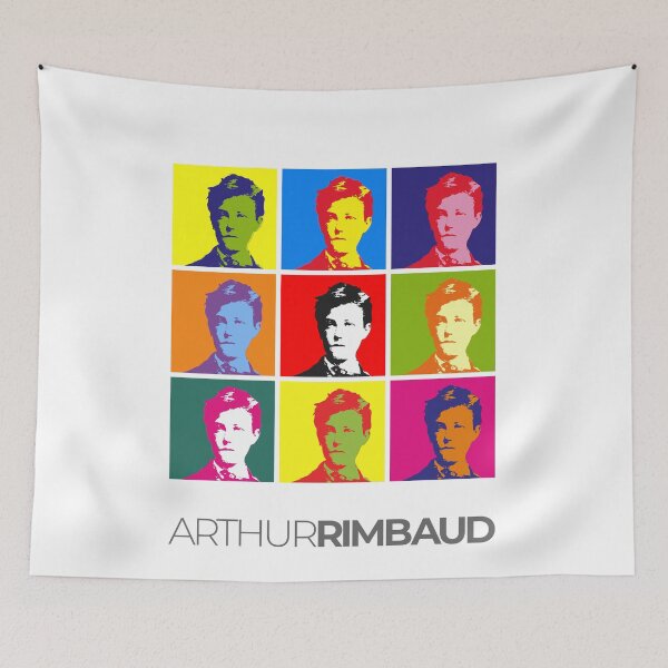 Item preview, Arthur Rimbaud pop-art portrait poster designed and sold by CMYKStudio.