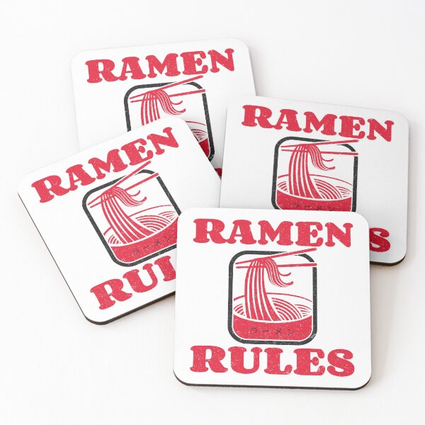 Item preview, Ramen Rules Noodle Bowl Chopsticks Red White designed and sold by Sunny Collections.