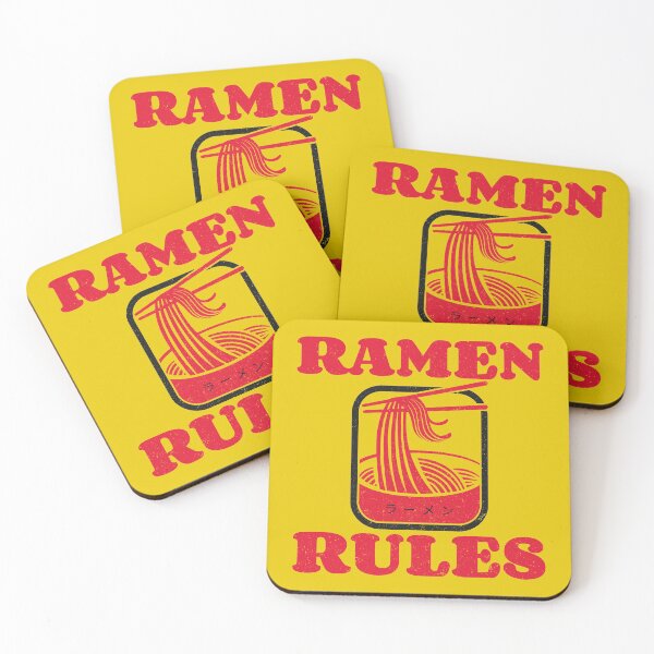 Item preview, Ramen Rules Noodle Bowl Chopsticks Red Yellow designed and sold by Sunny Collections.