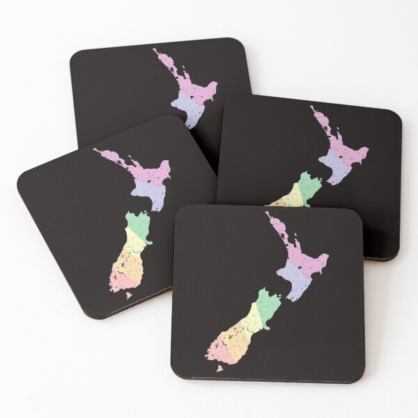 Item preview, New Zealand Map LGBT Pride Pastel Pastel Rainbow   designed and sold by twicetrader.