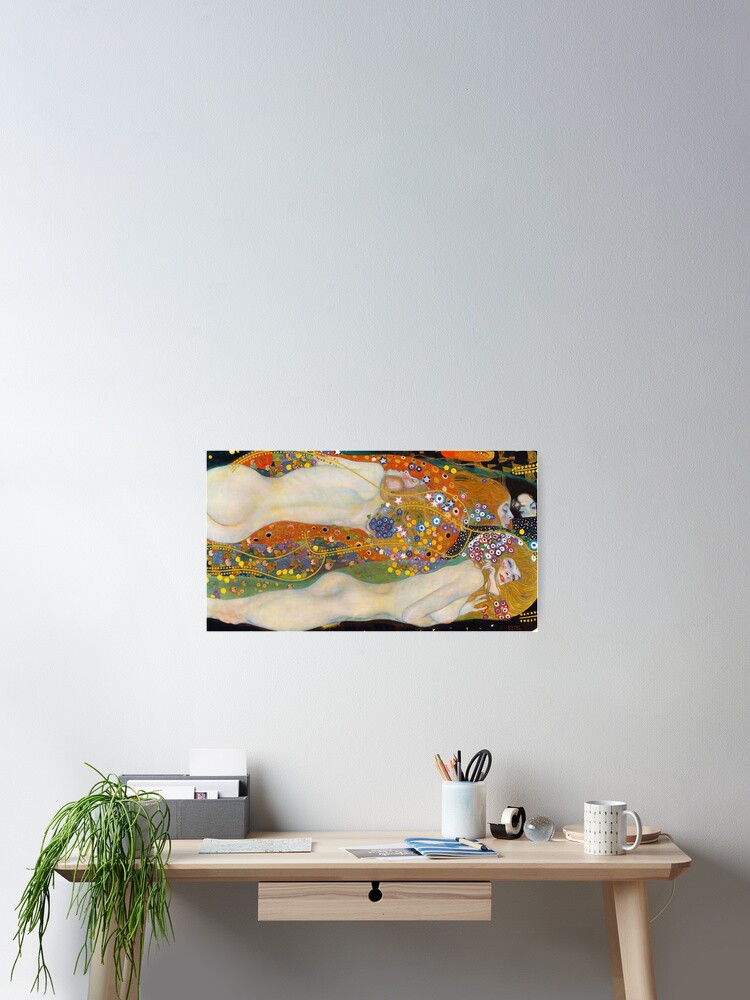 Aperçu 2 sur 3. Poster avec l'œuvre Gustav Klimt - Serpents d'eau II (1907) créée et vendue par HistoryRestored.