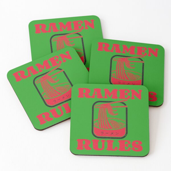 Item preview, Ramen Rules Noodle Bowl Chopsticks Red Green designed and sold by Sunny Collections.