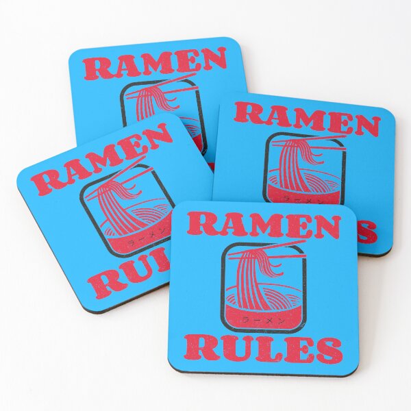 Item preview, Ramen Rules Noodle Bowl Chopsticks Red Blue designed and sold by Sunny Collections.